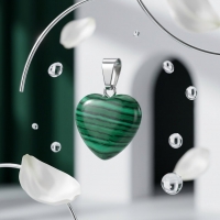 Natuursteen Malachiet Hartvormige Hanger - Heren