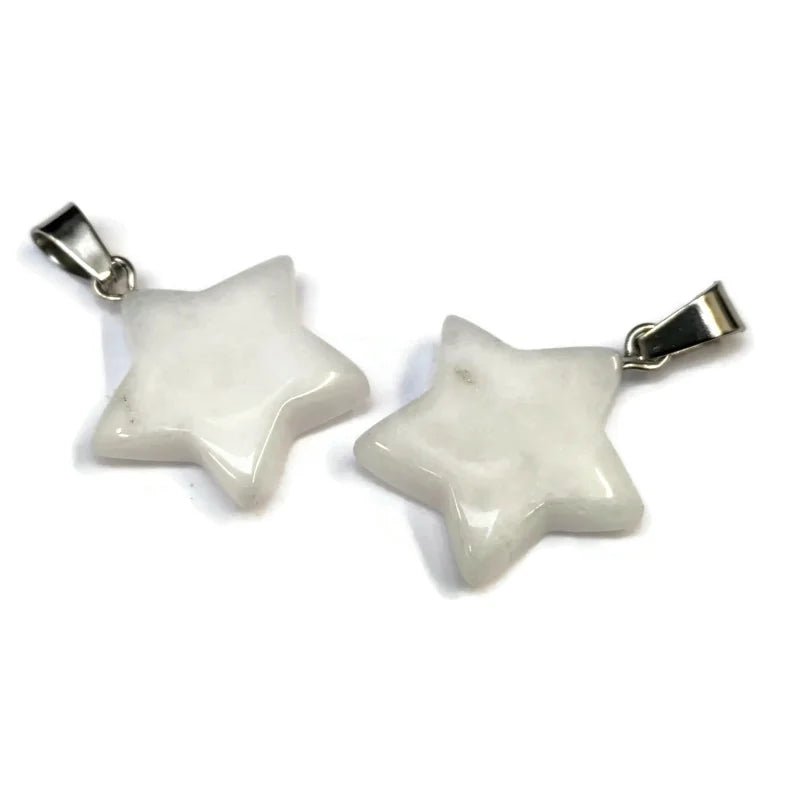 Elegante Witte Jade Ster Hanger - Heren