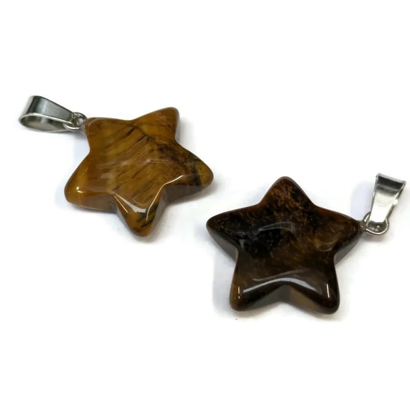 Ster Hanger van Natuursteen met Tijgeroog - Unisex