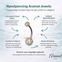 Shamballa Navelpiercing AB Kristal - Zilverkleur - Unisex