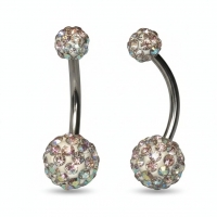 Shamballa Navelpiercing AB Kristal - Zilverkleur - Unisex