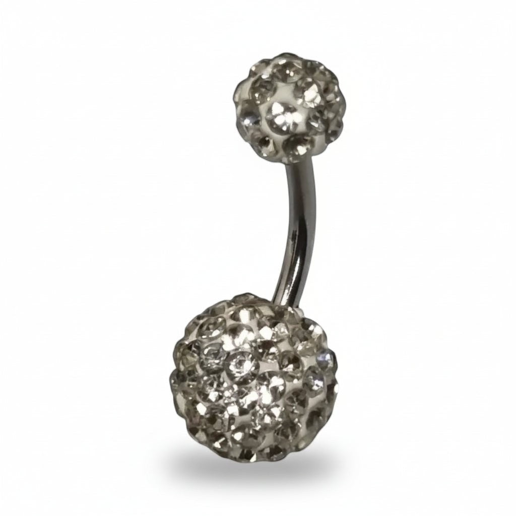 Shamballa Navelpiercing met Transparante kristallen - Unisex