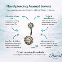 Shamballa Navelpiercing met Transparante kristallen - Unisex