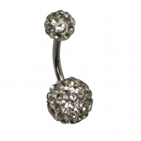 Shamballa Navelpiercing met Transparante kristallen - Unisex