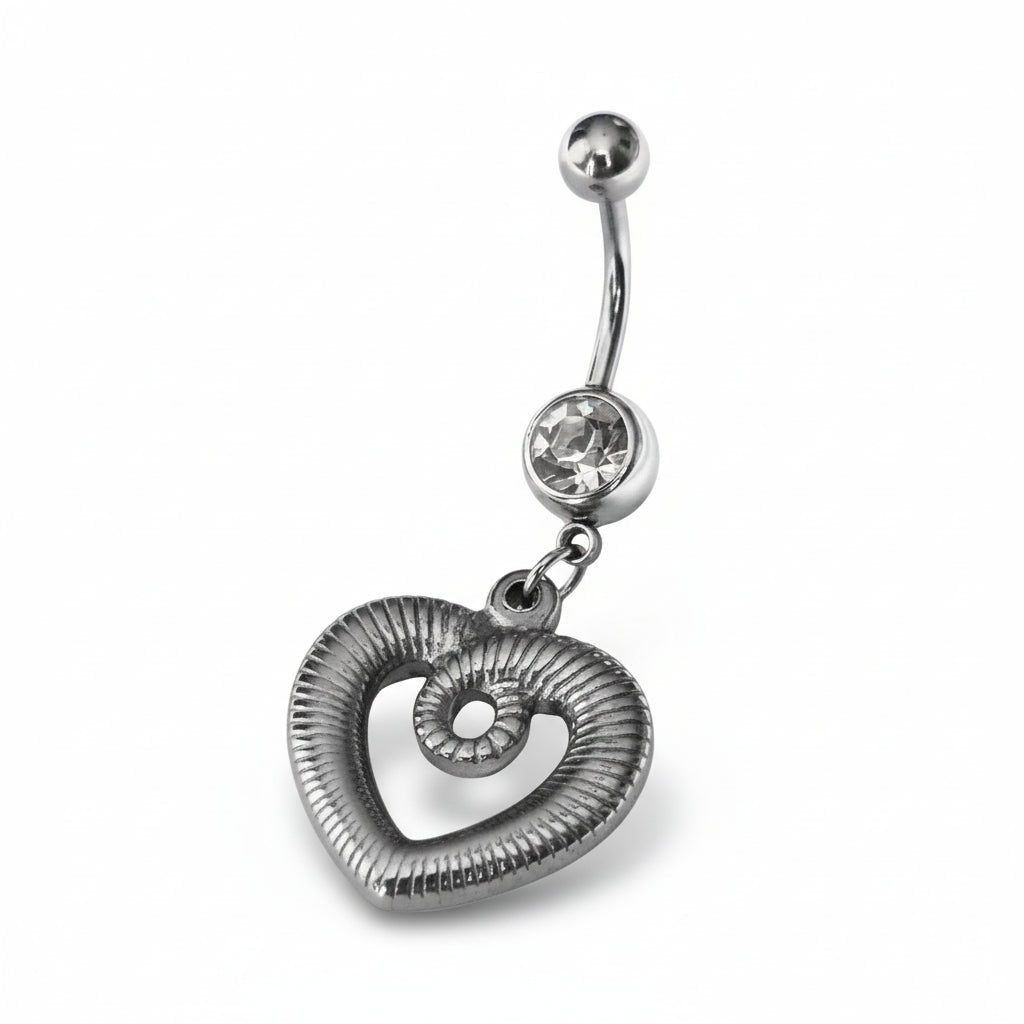 Stalen Hart Navelpiercing - Unisex