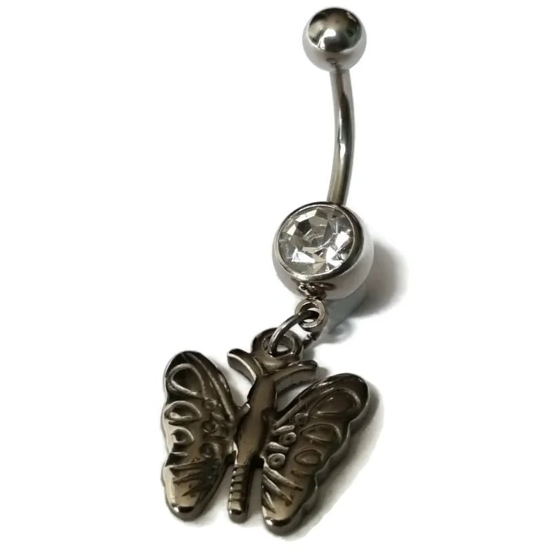 Navelpiercing Vlinder Hanger Zirkonia - Zilverkleur - Dames