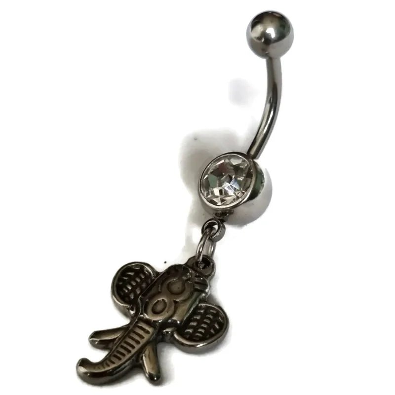 Navelpiercing Olifantenkop Hanger Zirkonia - Zilverkleur - Unisex