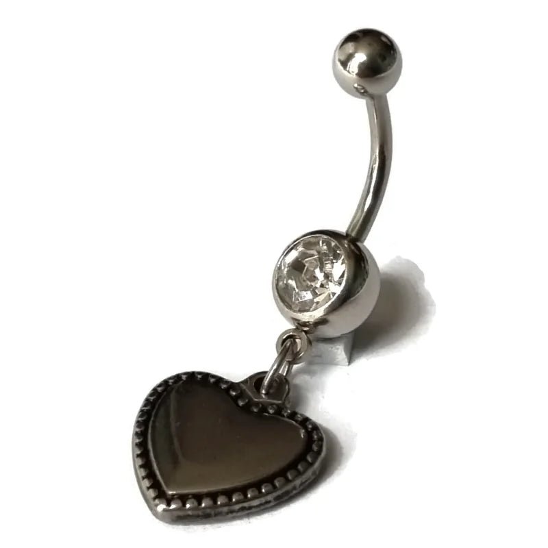 Hartvormige Zirkonia Navelpiercing - Unisex