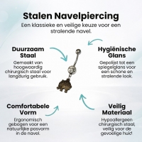 Zilveren Olifant piercing - Heren