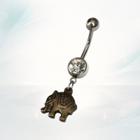 Zilveren Olifant piercing - Heren