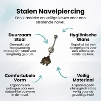 Zilveren Olifant piercing - Heren