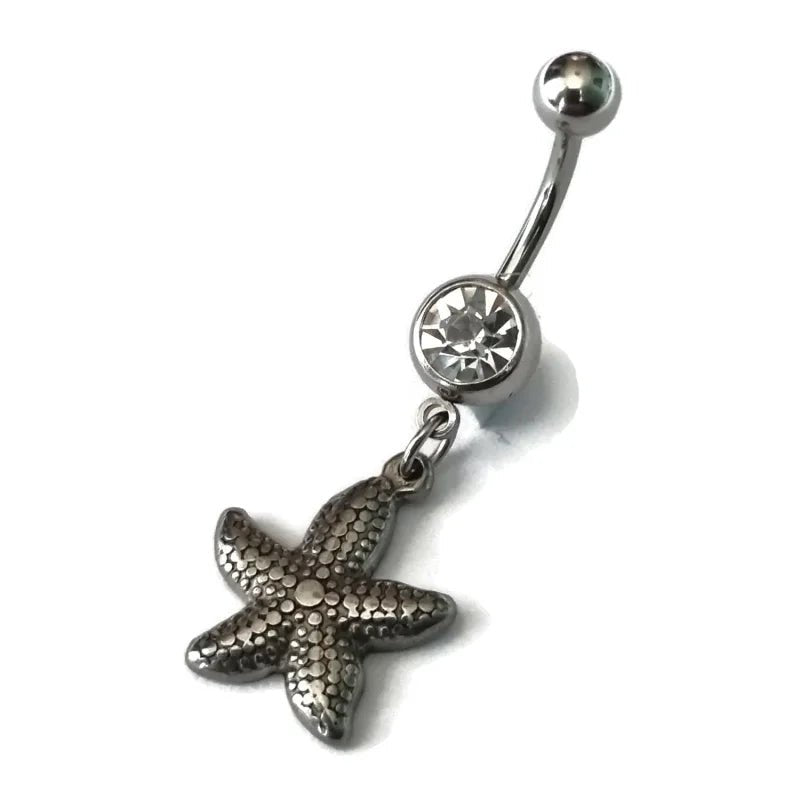 Zilverkleurige Zeester Navelpiercing - Unisex
