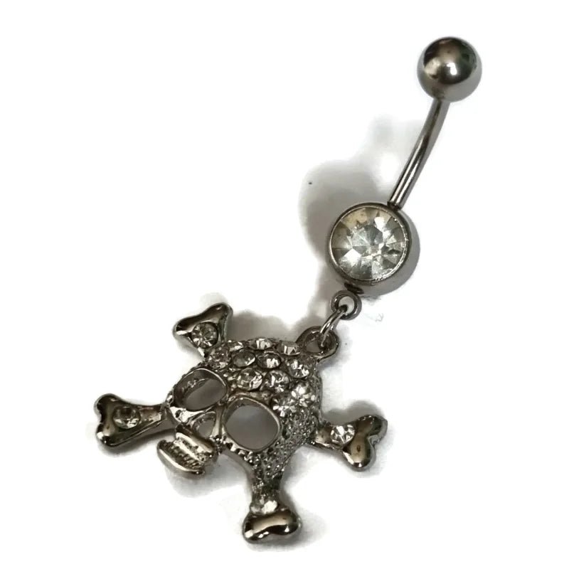 Stalen Skull Navelpiercing doodskop - Unisex