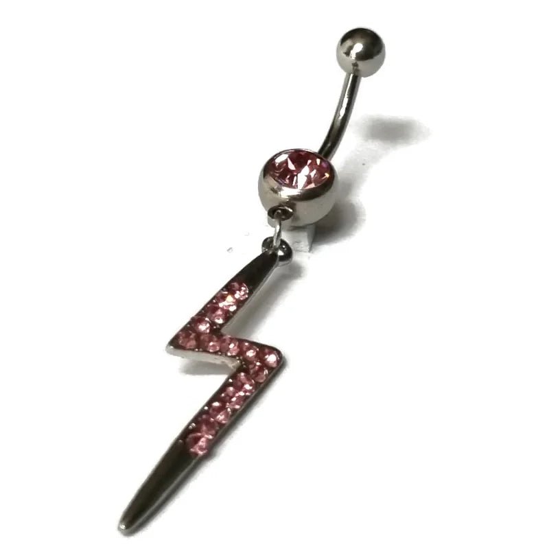 Stalen Navelpiercing met Bliksemflits Hanger - Unisex
