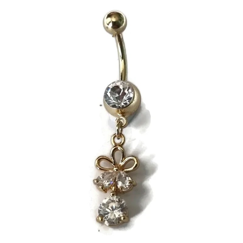 Elegante Bloemen Navelpiercing staal - Unisex