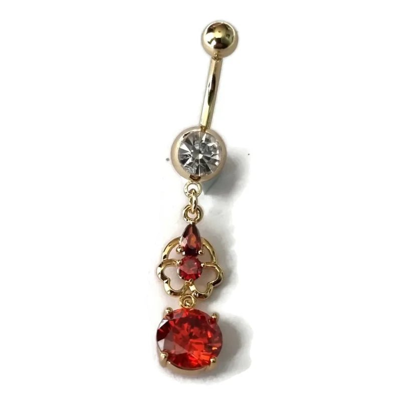 Goudkleurige Bloem Navelpiercing staal - Dames