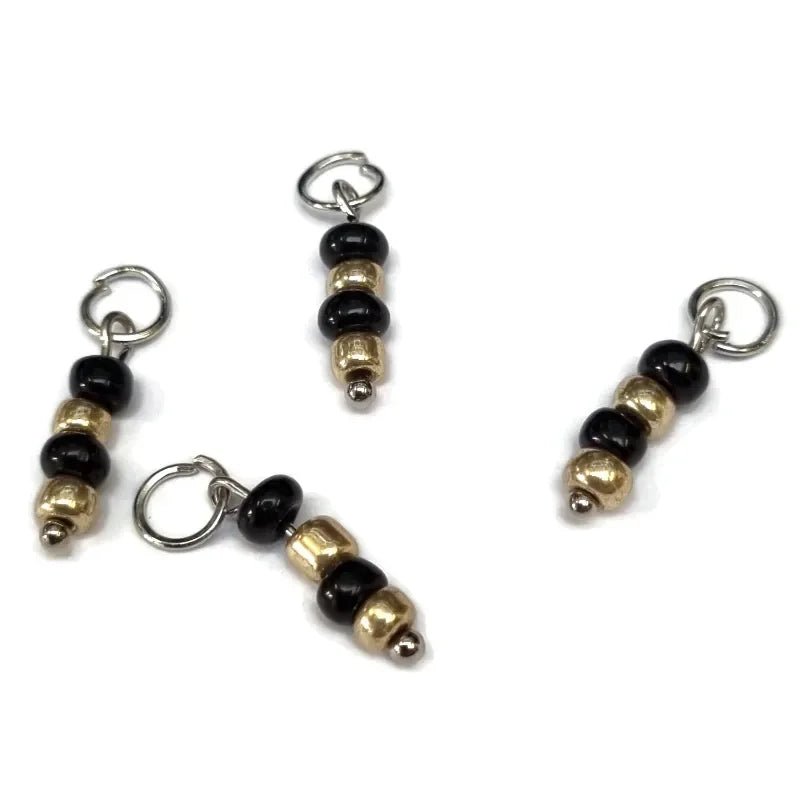 Luxe Zwarte/gouden Kralen Bedeltje DIY - Goudkleur - Unisex