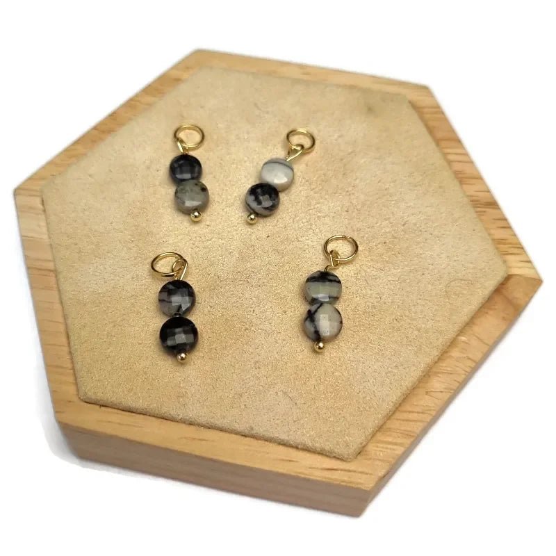 Natuurstenen hangertje Calciet Zwart - Goudkleur - Unisex