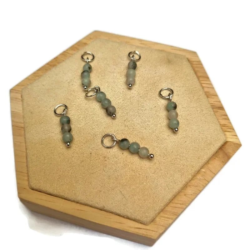 Grijsgroene Jade hangertje bedel ketting - Goudkleur - Unisex