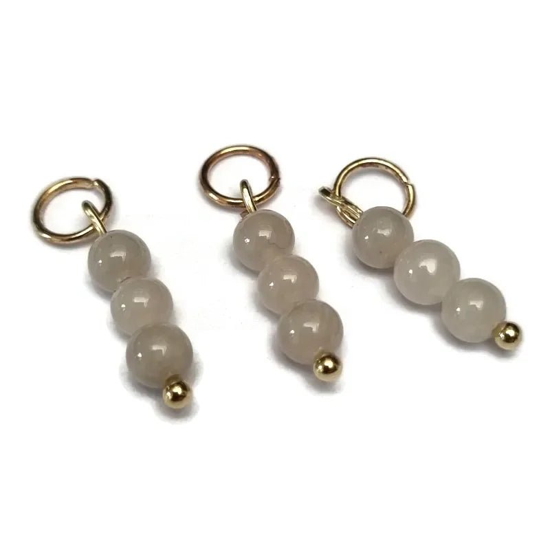 Lichtgrijze Jade hangertje bedelketting - Goudkleur - Unisex