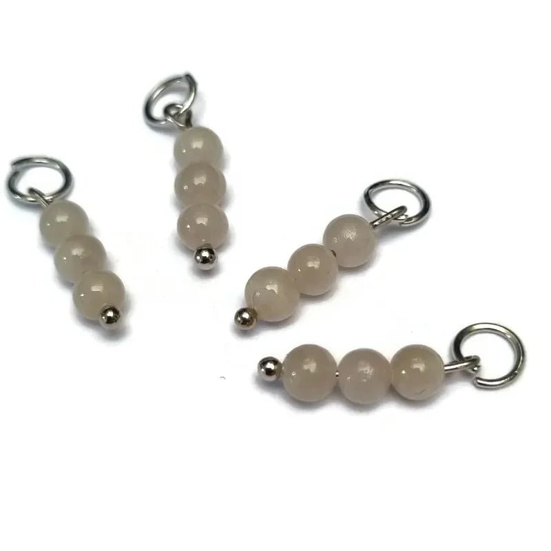 Lichtgrijze Jade hangertje bedelketting - Goudkleur - Unisex