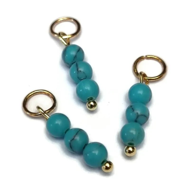 Natuursteen bedeltje Blauw Calciet - Goudkleur - Unisex