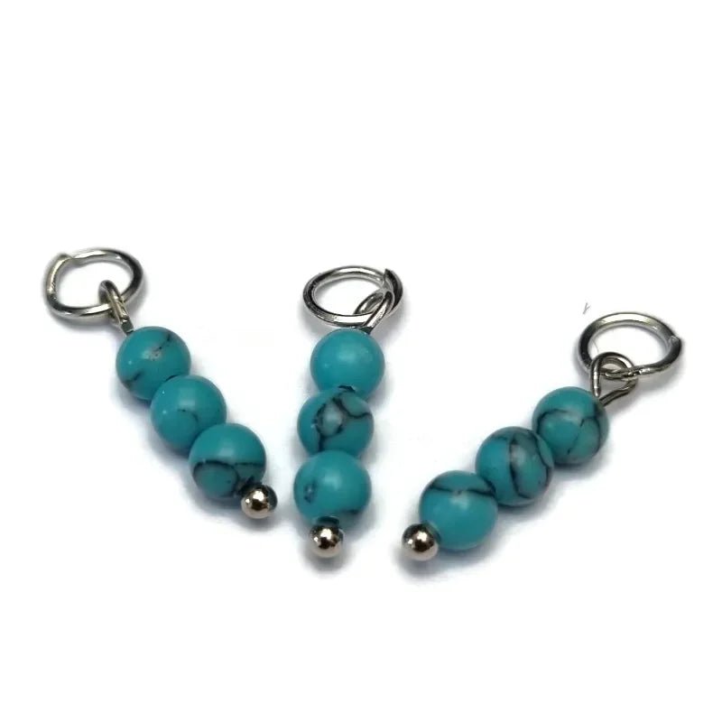Natuursteen bedeltje Blauw Calciet - Goudkleur - Unisex