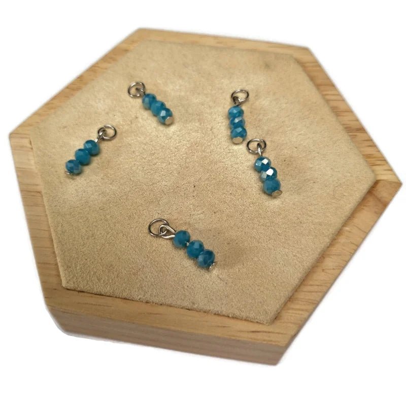 Kralen bedeltje groen paarlemoer - Goudkleur / 3 kralen - Unisex