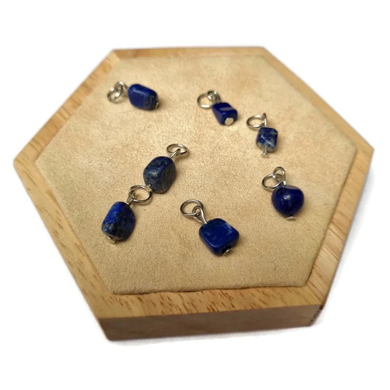 Diepblauw Lapis Lazuli Bedeltje voor ketting - Goudkleur - Dames