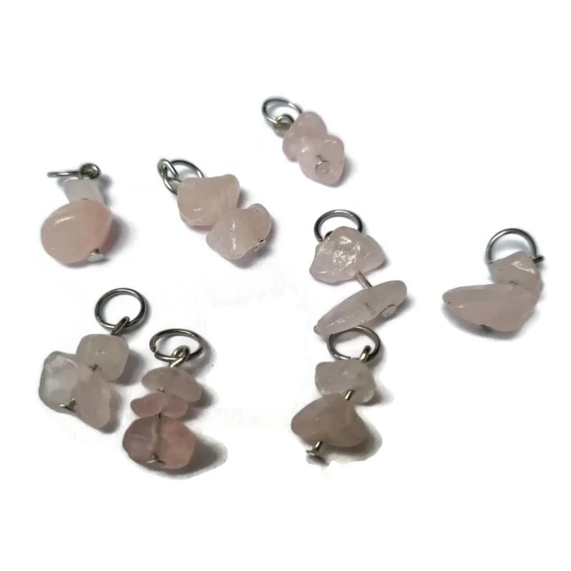 Zachtroze Alabaster Natuursteen Bedeltje - Goudkleur - Unisex