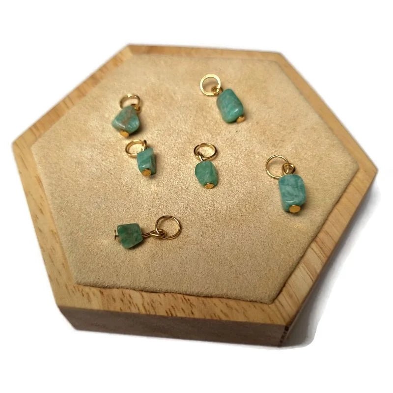 Handgemaakte Amazoniet charm bedelketting - Goudkleur - Unisex