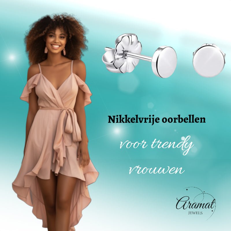 Oorbellen &acirc;&euro;&ldquo; Titanium Rond Zilverkleurig (5mm) -