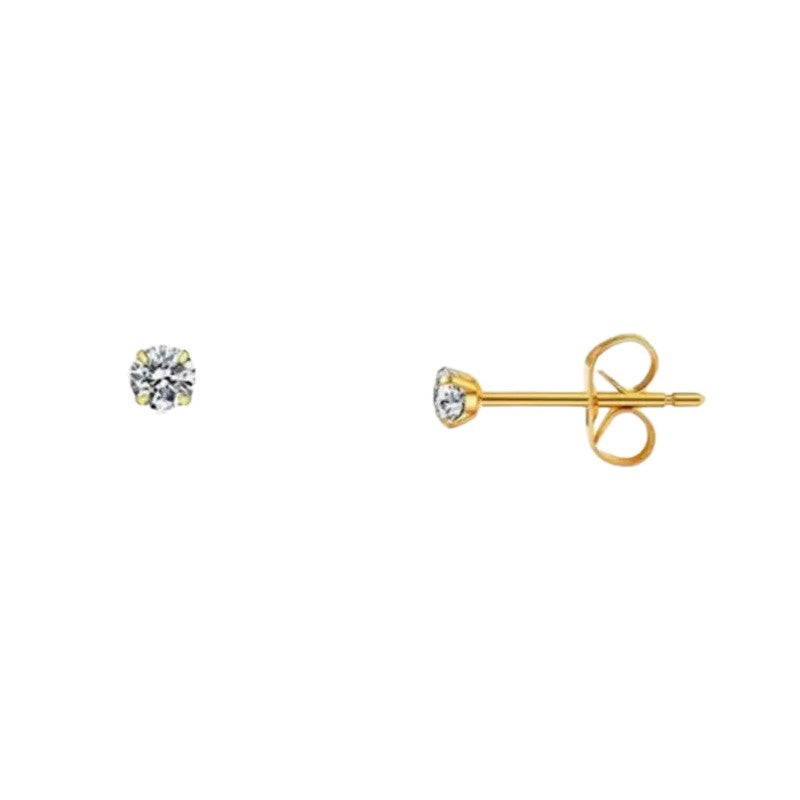 Goudkleurige Titanium Oorbellen nikkelvrij - 3mm -