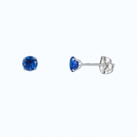 Titanium Oorbellen Met Donkerblauwe Zirkonia - 3mm -
