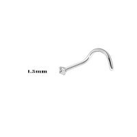 Stalen Neuspiercing met Transparante Zirkonia - 1.5mm - Unisex