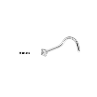 Stalen Neuspiercing met Transparante Zirkonia - 1.5mm - Unisex