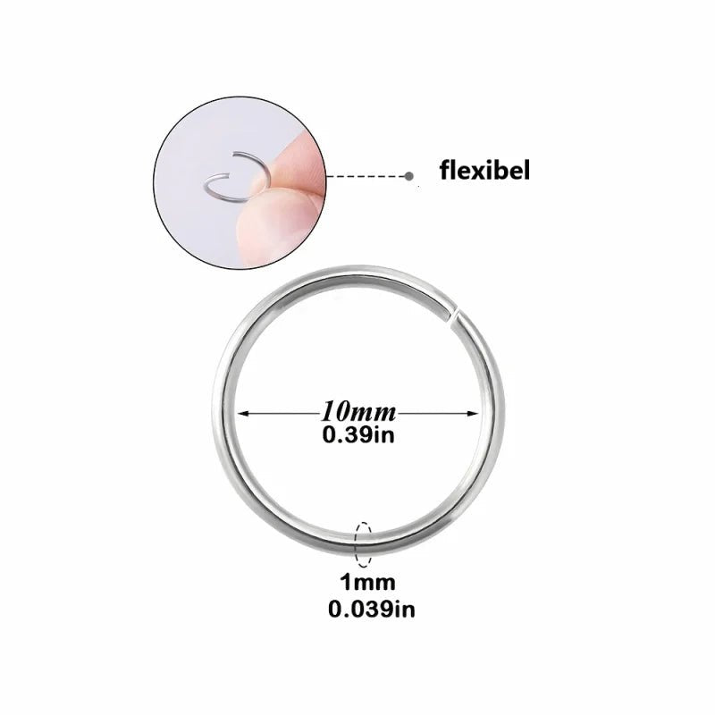 Trendy 10mm Stalen Ringetje - 10mm - Unisex