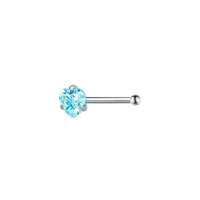Stijlvolle Blauwe Zirkonia Neuspiercing zilverkleur - Rond - Heren