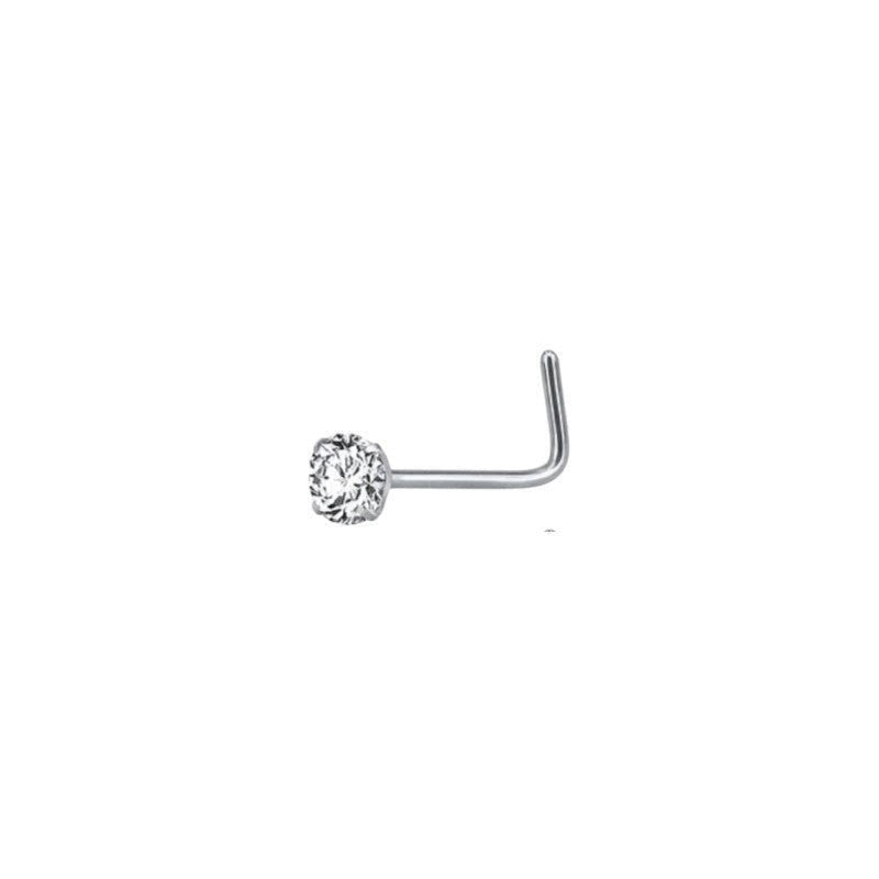 Stijlvolle Stalen Neus piercing met Zirkonia - Rond - Unisex