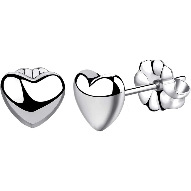Elegante Titanium Oorbellen hartje - nikkelvrij -