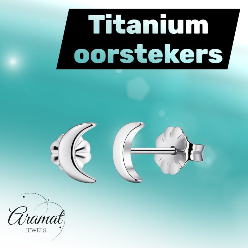 Oorbellen &acirc;&euro;&ldquo; Titanium Maan Zilverkleurig (8mm) -