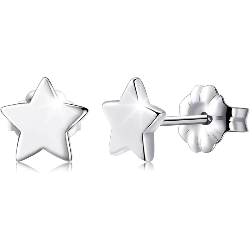 Oorbellen &acirc;&euro;&ldquo; Titanium Ster Zilverkleurig (7mm) -