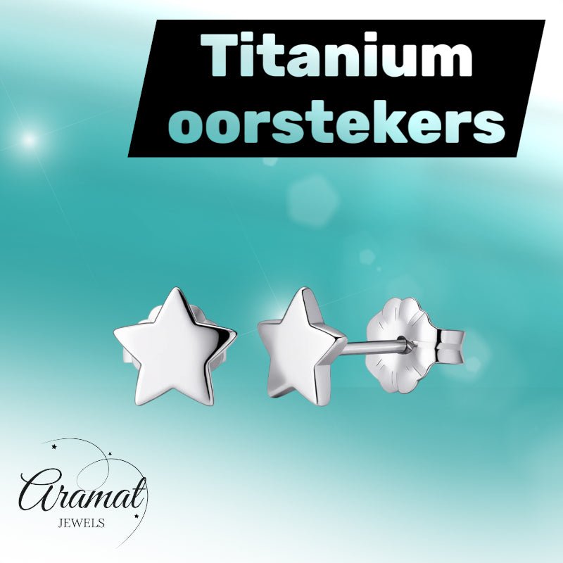 Oorbellen &acirc;&euro;&ldquo; Titanium Ster Zilverkleurig (7mm) -