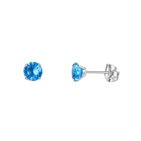 Titanium Oorbellen - Lichtblauwe Zirkonia - 3mm -