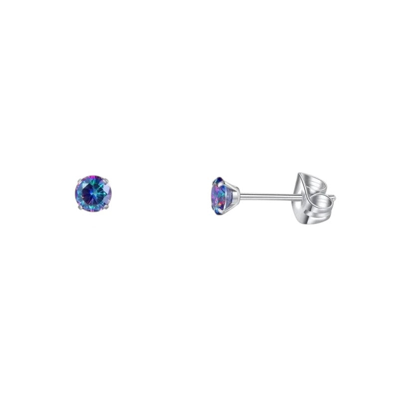 Titanium oorbellen multicolor zirkonia - 3mm -