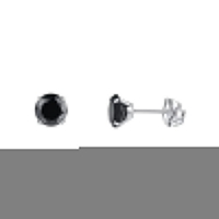 Titanium Oorbellen met Zwarte Zirkonia - 3mm -