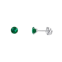 Titanium Oorbellen Met Zirkonia Groen - 3mm -