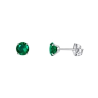 Titanium Oorbellen Met Zirkonia Groen - 3mm -