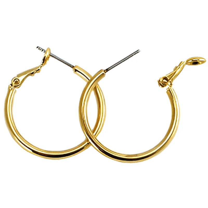 Elegante Stalen Oorringen scharnier sluiting - 1 stuk - Goudkleur / 20x2mm - Unisex