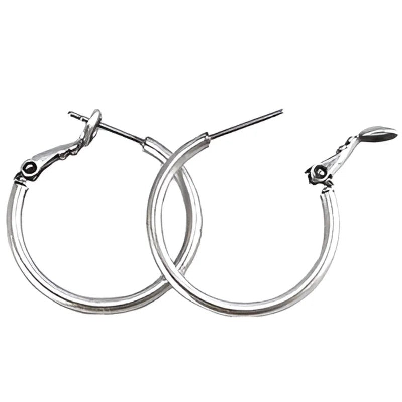 Elegante Stalen Oorringen scharnier sluiting - 1 stuk - Goudkleur / 20x2mm - Unisex